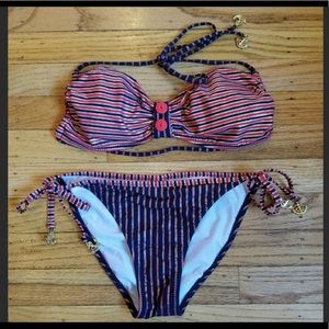 Red White Blue Gold thread Bikini Set Size M